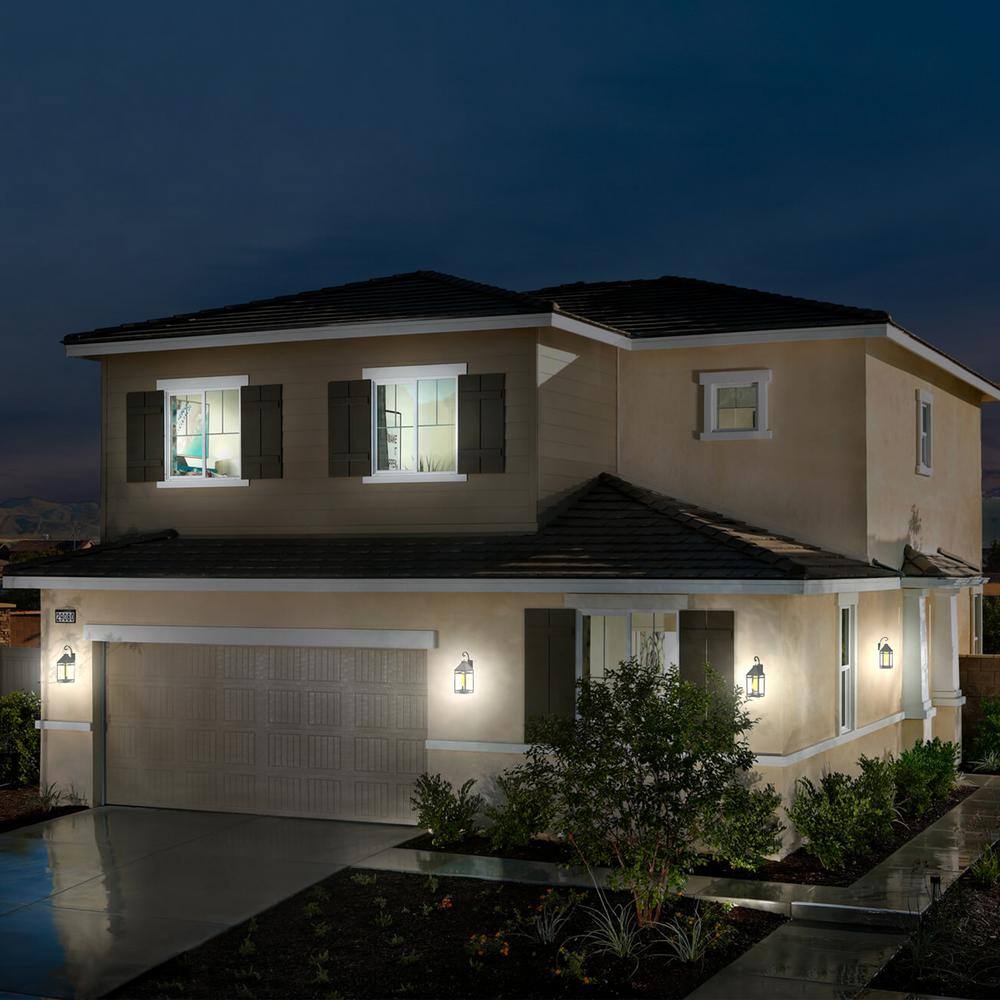 Black Solar LED Hanging Lantern with Wall Bracket