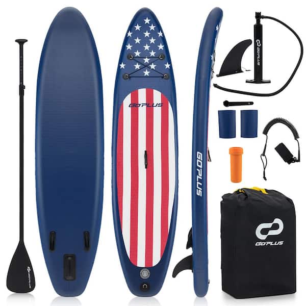 120 in. Blue PVC Portable Adjustable Stand Up Paddle Board with 5 D Rings
