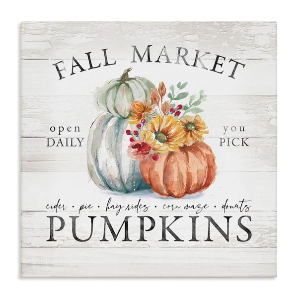 Fall Country Market Pumpkins by Courtney Morgenstern Unframed Graphic Nature Art Print 36 in. x 36 in.