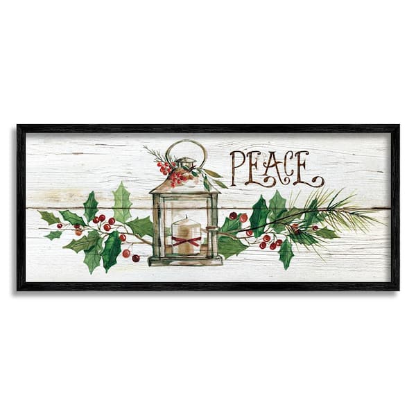 Stupell Industries Peace Winter Berries by Carol Robinson 1 Piece Framed Graphic Print Nature Poster Art Print 24 in. x 10 in.