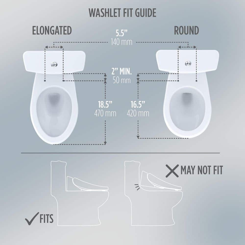 S2 Washlet Electric Heated Bidet Seat for Elongated Toilet in Cotton White