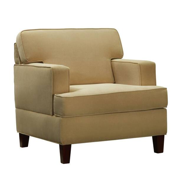 Unbranded HomeSullivan Cream Microfiber Armchair-DISCONTINUED