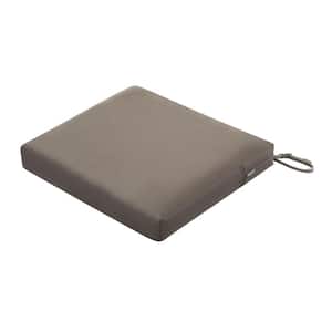 Ravenna 21 in. W x 19 in. D x 3 in. Thick Dark Taupe Rectangular Outdoor Seat Cushion