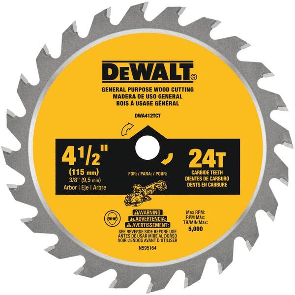 DEWALT ATOMIC 20V MAX Cordless Brushless 4-1/2 in. Circular Saw and ATOMIC  4-1/2 in. 24-Tooth Circular Saw Blade (Tools Only) DCS571BW412TCT The  Home Depot