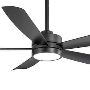 Blaine 52 in. Integrated LED Indoor Black Ceiling Fan with Light and Remote Control Included
