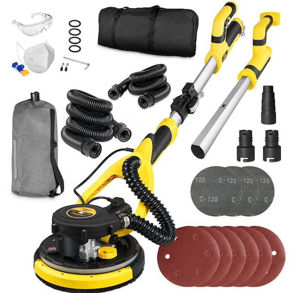 Powerful Drywall Sander with Vacuum, 99% Dust Absorption, 7 Speed 900-1800RPM, 26' Cord, LED Light for Ceiling and Walls