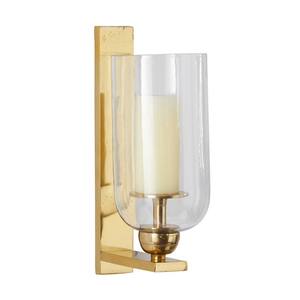 Gold Aluminum Single Candle Wall Sconce