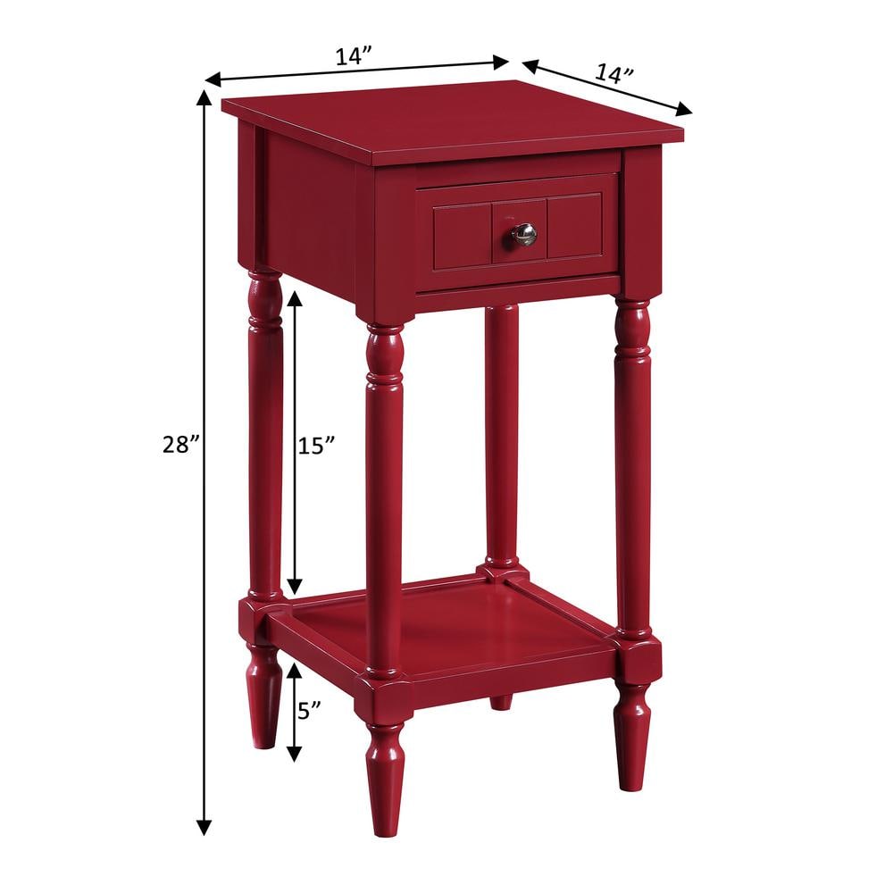 Cranberry Red French Country Khloe Accent Table with Storage