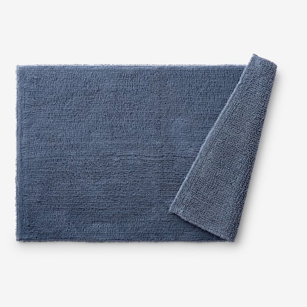 Company Cotton Plush Spa Solid 17 in. x 24 in. Indigo Bath Rug