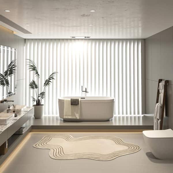 67 in. x 31.5 in. Acrylic Freestanding Soaking Bathtub in Glossy White with Brushed Nickel Overflow and Pop-Up Drain