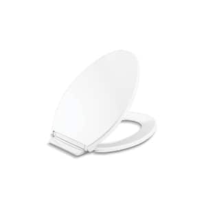Highline Elongated Grip Tight Bumpers, Soft Close Front Toilet Seat in White