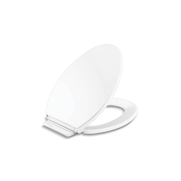 KOHLER Highline Quiet-Close Elongated Closed Front Toilet Seat in White