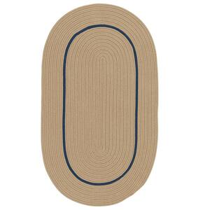 Amber Rhodes Sand 5 ft. x 7 ft. Solid Indoor/Outdoor Oval Area Rug