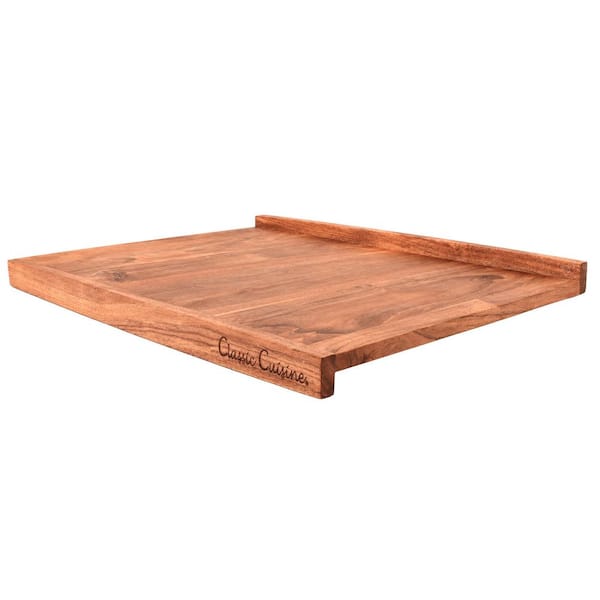 28 x 22 x 2.13 in. Rectangle Acacia Wood Pastry Board, Reversible Acacia Wood Cutting Board with Lip