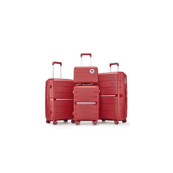 INNOBULE 4 Bags 4-Piece Red PP 3-Level Aluminum Lightweight and