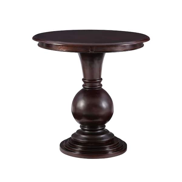 Lexis 26.25 in. Espresso Round Wood Accent End Table