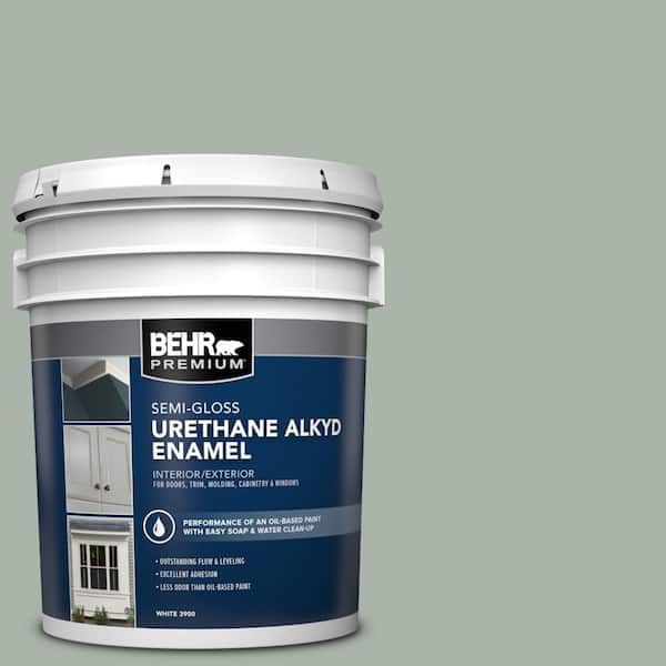 BEHR PREMIUM 5 gal. #BXC-38 Alpine Air Urethane Alkyd Semi-Gloss Enamel Interior/Exterior Paint