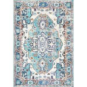 Corbett Vintage Boho Blue 7 ft. x 9 ft. Area Rug