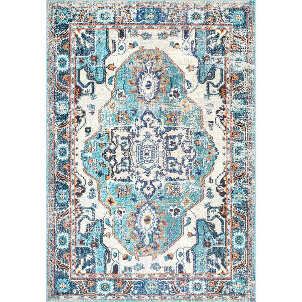 nuLOOM Corbett Vintage Boho Blue 7 ft. x 9 ft. Area Rug