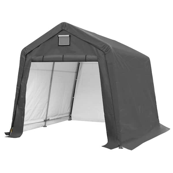10 ft. x 10 ft. Outdoor Storage Shed-Heavy Duty Storage Shelter Tent for Bike, ATV, Motorcycle Carport, Gray