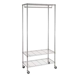 Chrome Steel Clothes Rack 35.8 in. W x 76.9 in. H
