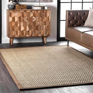 Hesse Checker Weave Brown Doormat 3 ft. x 5 ft. Indoor/Outdoor Patio Area Rug
