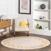 nuLOOM Kids Washable Round Alphabet Rug Yellow 6 ft. x 6 ft. Area Rug  SVDC01E-R606 - The Home Depot