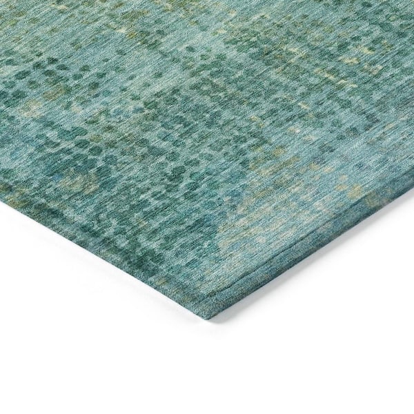 Chantille Machine Washable Indoor/Outdoor Abstract ACN2088 Teal 8 ft. x 10 ft. Area Rug