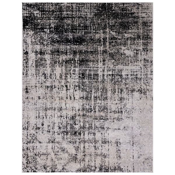 Silverabstrackt Rug SAFAVIEH Adirondack 10 ft. x 14 ft. Silver/Black Abstract Area Rug ...