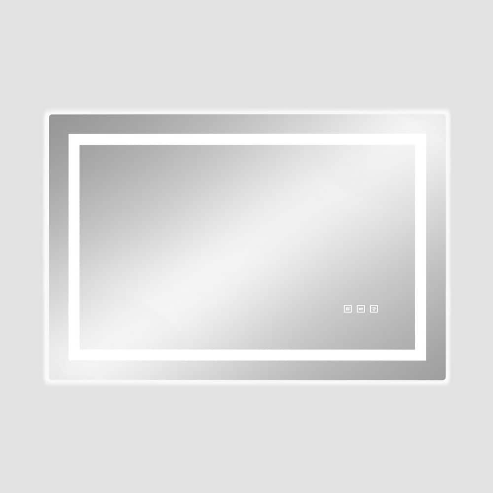36 in. W x 1.45 in. H Rectangular Frameless Rounded Corners Wall Bathroom Vanity Mirror in White price history on PriceWatchPro