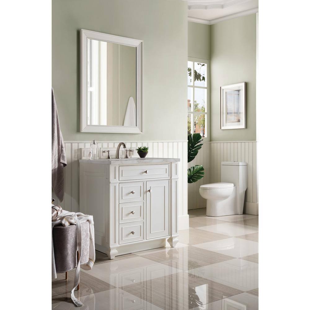 Bright White MDF Single Freestanding Bathroom Vanity with Backsplash