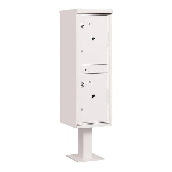 Salsbury Industries 3300 Series USPS 2-Compartments Outdoor Parcel Locker in White