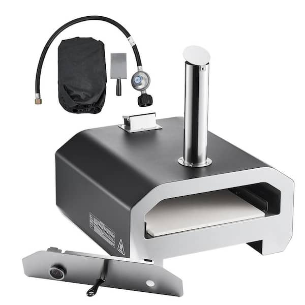 16 in. Wood Fire & Propane Gas Pizza Oven, Dual Fuel Pizza Oven Outdoor, Portable Pellet & Propane Pizza-Maker