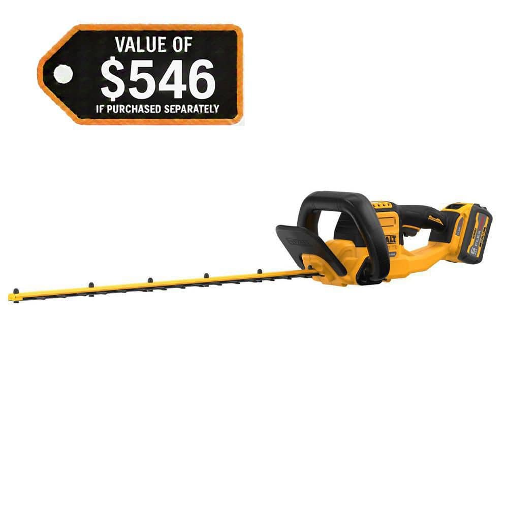 DEWALT FLEXVOLT 60V MAX 26 in. Brushless Cordless Battery Powered Hedge Trimmer Kit with (1) FLEXVOLT 2 Ah Battery & Charger DCHT870T1