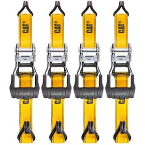 16 ft. x 1-1/2 in. Heavy-Duty Ratcheting 1000 lbs. Tie Down Set with Soft Hooks (4-Piece)