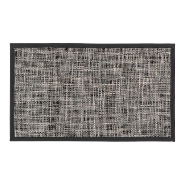 World Rug Gallery Basketweave Textline Dark Gray 18 in. x 30 in. Anti-Fatigue Standing Mat