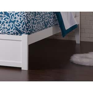 Orlando Full Platform Bed with Flat Panel Foot Board and Full Size Urban Trundle Bed in White