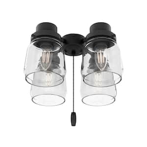 Original 4-Light Matte Black Ceiling Fan Shades LED Light Kit