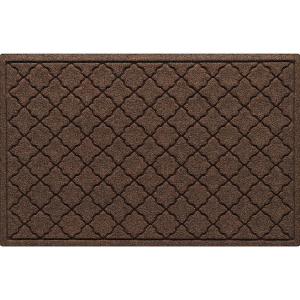 Bungalow Flooring Waterhog Cordova 23 in. x 35 in. PET Polyester Indoor Outdoor Mat Dark Brown