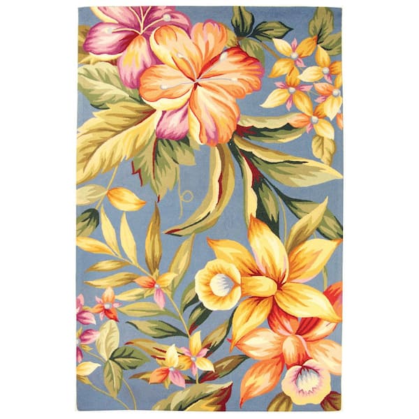 SAFAVIEH Chelsea Blue 6 ft. x 9 ft. Floral Area Rug