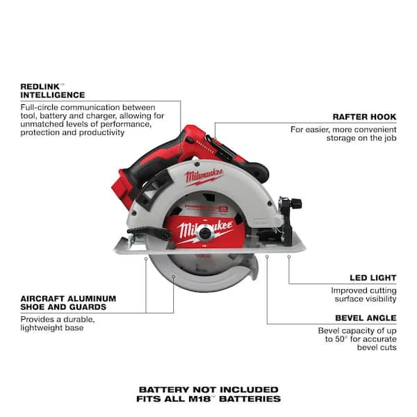 Milwaukee - M18 18-Volt Lithium-Ion Brushless Cordless Combo Kit (4-Tool) with 2-Batteries, 1-Charger and Tool Bag