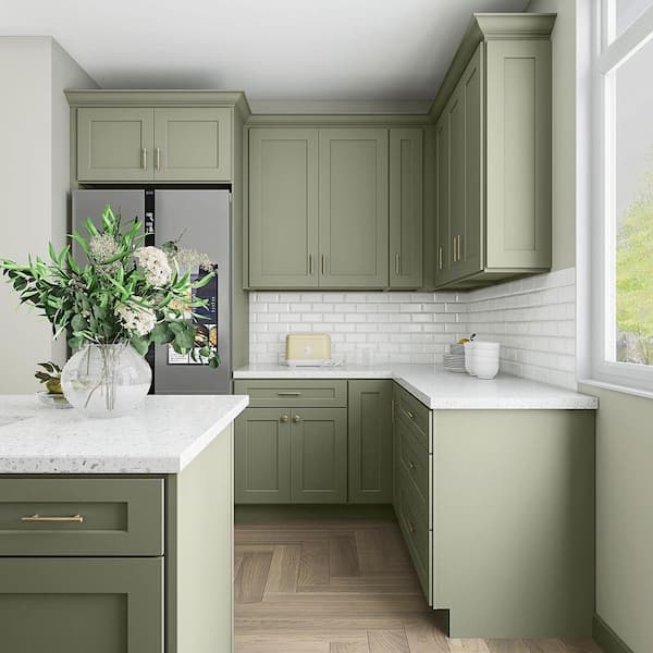 Sinber 11.5 in. W x 0.75 in. D x 41 in. H in Sage Green Shaker
