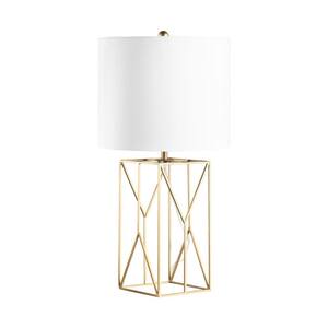 Mead 24 in. Brass Iron Contemporary Table Lamp with Shade