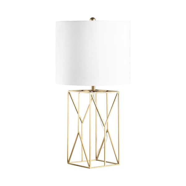 nuLOOM Mead 24 in. Brass Iron Contemporary Table Lamp with Shade