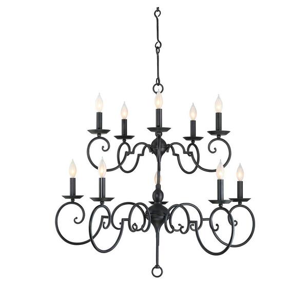 Filament Design 10-Light Aged Iron Chandelier