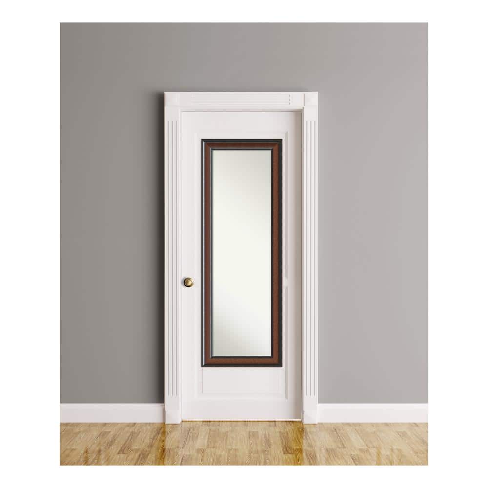 Large Rectangle Walnut Casual Mirror (52.75 in. H x 18.75 in. W)
