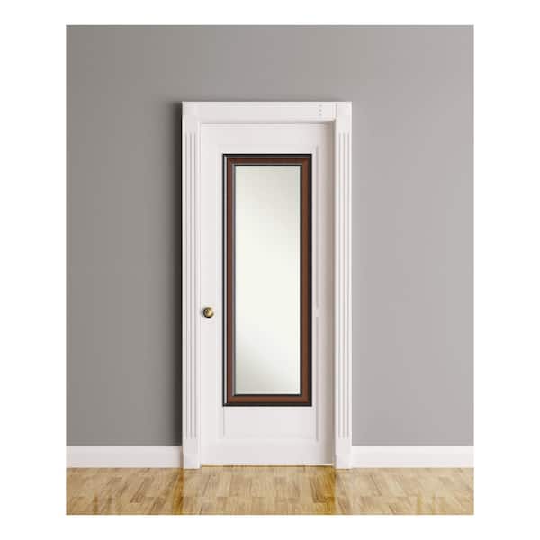 Amanti Art Large Rectangle Walnut Casual Mirror (52.75 in. H x 18.75 in. W)