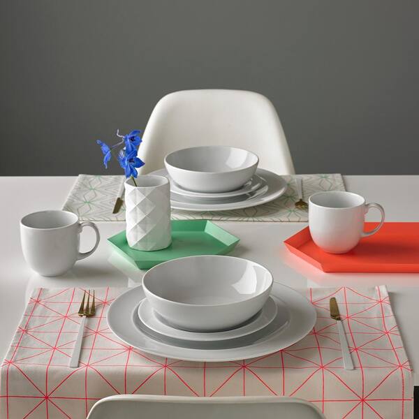 Denby 4-Piece White Dinnerware Set WHT-100 - The Home Depot