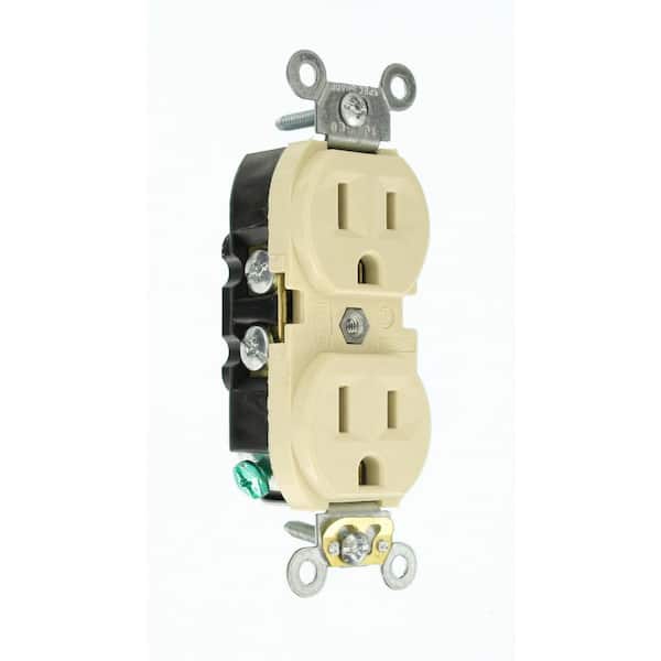 15 Amp 125 V Commercial Grade Duplex Outlet/Receptacle, Ivory (1-Pack) BR15-I