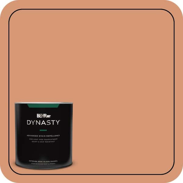 BEHR DYNASTY 1 qt. #M210-5 Candied Yams Semi-Gloss Enamel Interior Stain-Blocking Paint and Primer